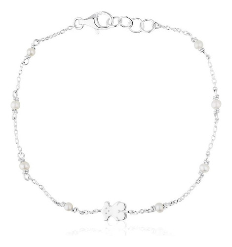 Pulsera Tous Super Power De Plata Con Perlas Color Plateado