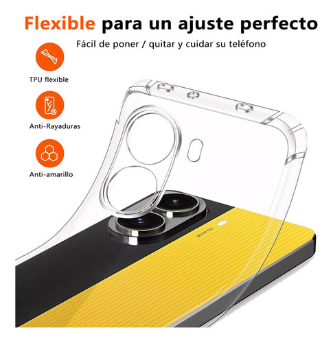 Allaceryvva Funda Transparente Para Xiaomi Poco X7 Pro 5g Esquinas Reforzadas,Antiamarilleo,Anticaída