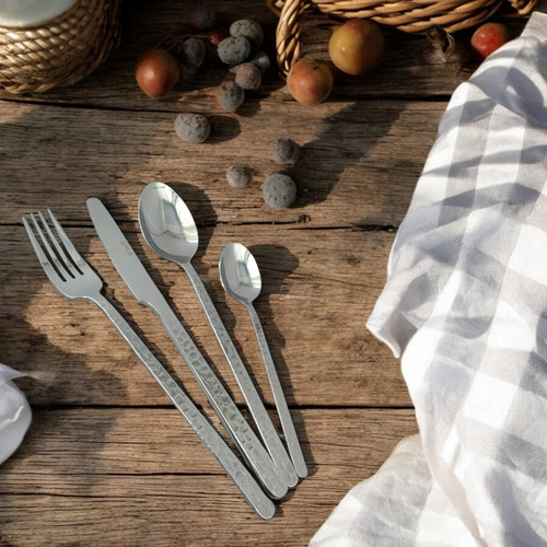 Faqueiro 16 Peças De Aço Inox Veneza Wolff Martelado Premium