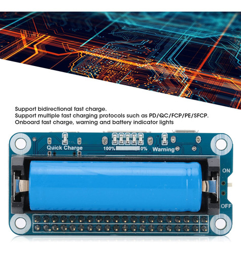 Placa De Extensão Para Bateria De Lítio Raspberry Pi 4b Móve