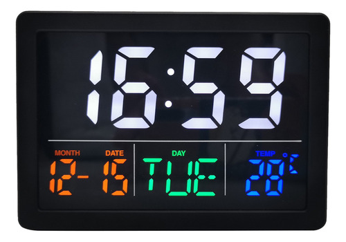 Mesa Led Reloj De Alarma Digital Tiempo Temperatura Día