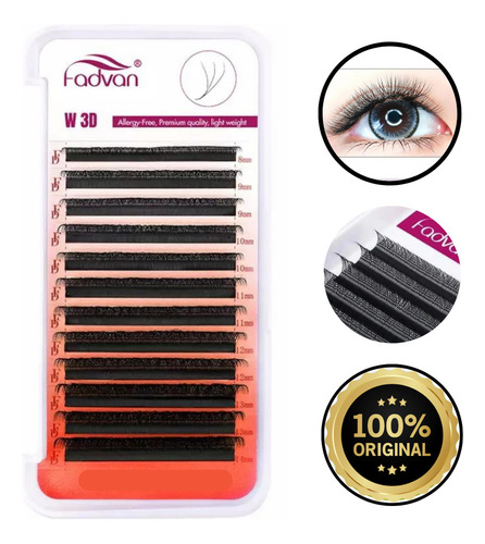Cílios Fadvan W 3d Volume Egípcio Alongamento De Cílios Comprimento 7 Mm Cor Preto Espessura 0.07 Mm Tipo De Curvatura D