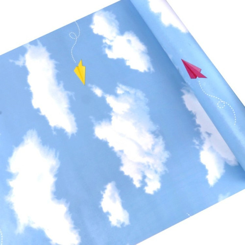 Imagen 2 de 10 de Papel Tapiz Adherible 10m X 45cm Paisaje Nubes Cielo Tp62