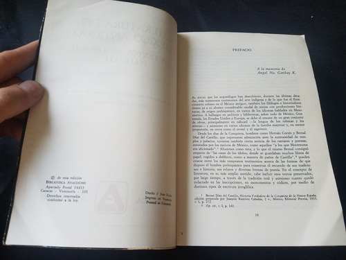 Literatura Del México Antiguo Textos Lengua Nahuatl Ayacucho (Usado)
