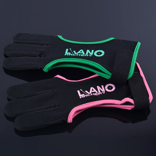 2 Guantes De Tiro Con Arco De Cuero Protector De Tres Negro