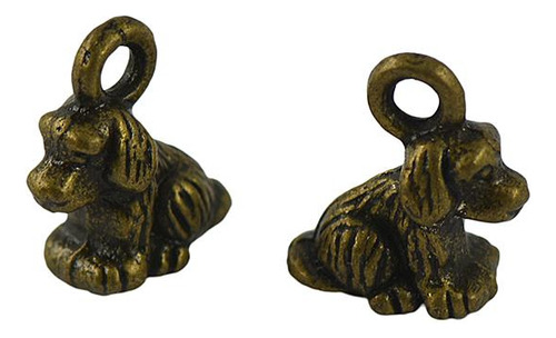 4x50x Retro Steampunk Bronce Lindo Cachorro Perro Dijes