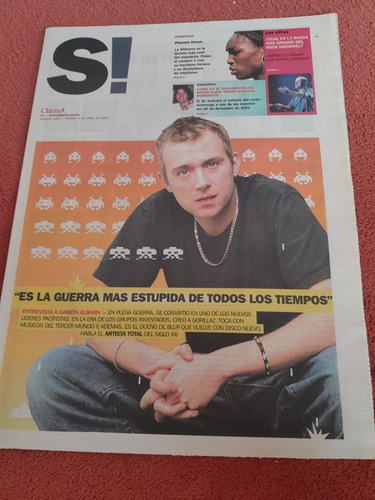 Diario Clarin Suplemento Si Damon Albarn 04 04 2003 