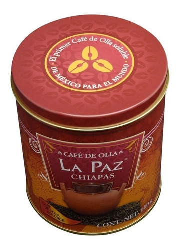 Café De Olla Soluble La Paz Chiapas Lata 600 Gr 100% Natural