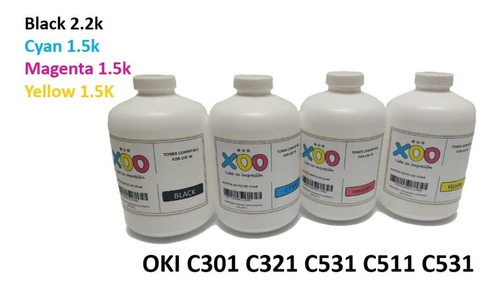 Kit 4 Botes Toner Oki C301 C321 C531 C511 C531 Bk-c-m-y