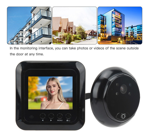 Porta De Vídeo Smart Peephole Viewer Visual Doorbell De 2,4