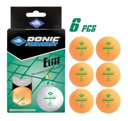 Pelotas 6 Pelotitas Ping Pong Donic Elite 1 Estrella Naranja