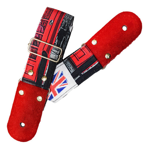 Londres - Tahalí Strap Para Guitarra O Bajo Color Multicolor
