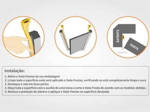 Veda Fresta Porta Janela 4x9mm 6m Marrom Claro Comfort Door