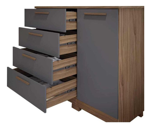 Cômoda De Quarto Malu 1 Porta 4 Gavetas Branco - Panan