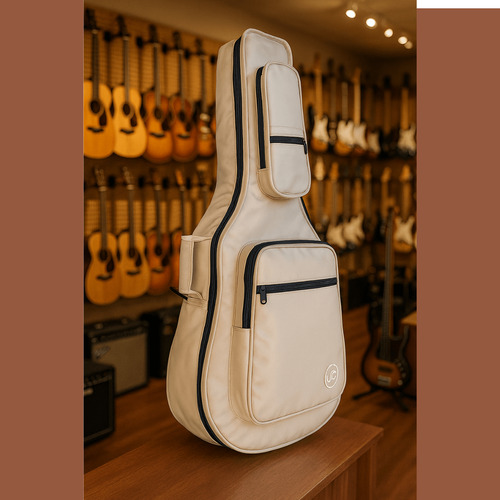 Capa Bag Case Courino Bege Premium Impermeável Acolchoada