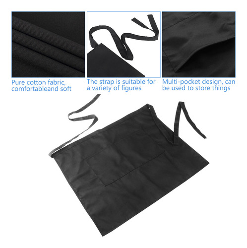 Delantal De Cintura Corta Unisex Foxnovo Con Bolsillo Para C