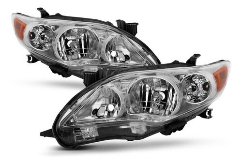 Conjunto Carcasa Faros Cromo Toyota Corolla 2011-2013 Izqder