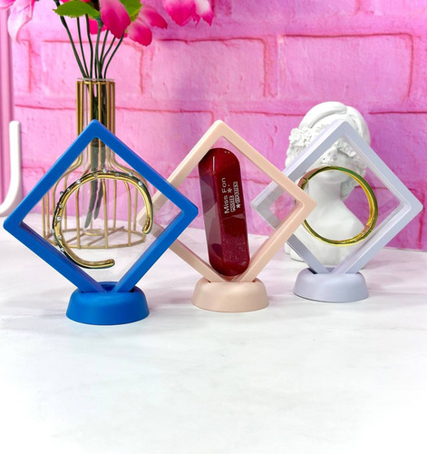 3 Cajas Exhibidor De Joyas Accesorios Transparente Flotante