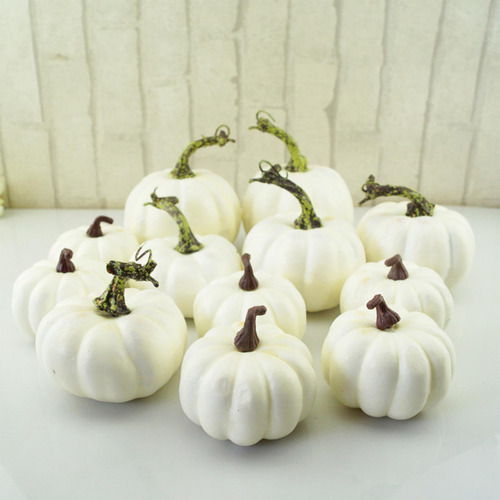 12 Piezas De Calabazas Artificiales Blancas, Manualidades
