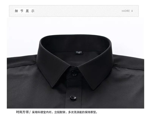 Camisa Hombre Elástica Manga Larga Que No Necesita Planchado