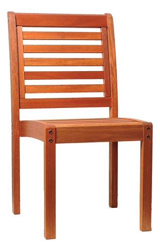 Amazonia Leeds - Silla Auxiliar Apilable De 2 Piezas, Mader.
