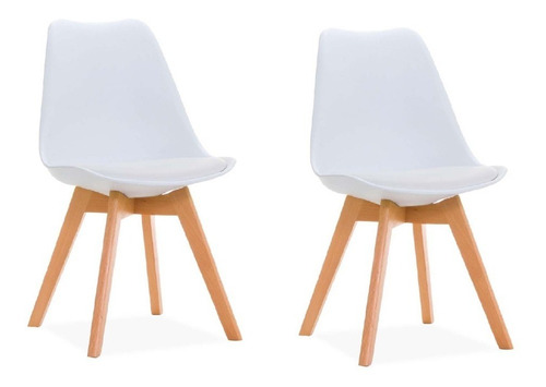 Silla Eames Tulip Almohadon Patas Madera Comedor Colores X2