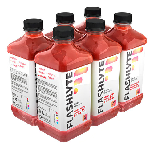 Bebida Hidratante Flashlyte Sandía 625ml 6 Pack