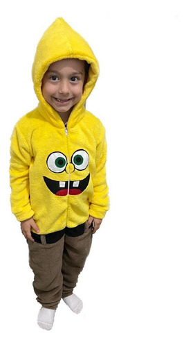 Fantasia Macacão Kigurumi Pijama Do Bob Esponja Infantil 