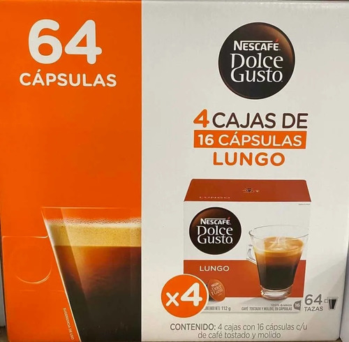 Cápsulas De Café Nescafé Dolce Gusto Lungo 64 Capsulas