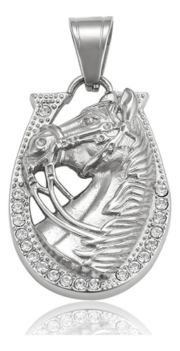 Dije Oro 14k Lam Caballo Herradura Swarovski Vaquero Calidad