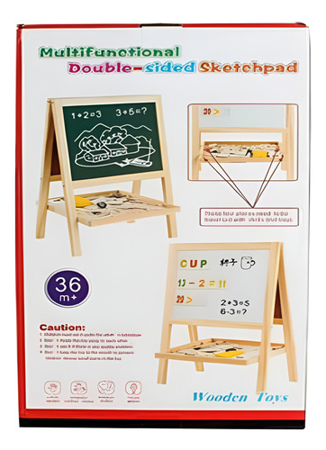 Pizarra Acrílica Dual Con Caballete Didáctico 45x30cm -100