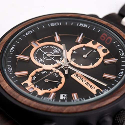 Bobo Bird S18-1 Reloj De Madera Para Hombre Cronógrafo De De