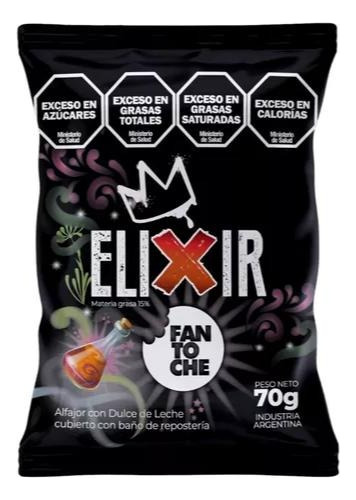 Pack X6 Alfajor Fantoche Elixir Super Duce De Leche X70g