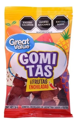 10 Pza Dulces Gomitas Great Value Enchilada 56 G