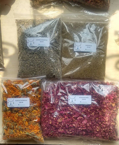 Menta Manzanilla Lavanda Y Rosa Aromaticas 100g C/u
