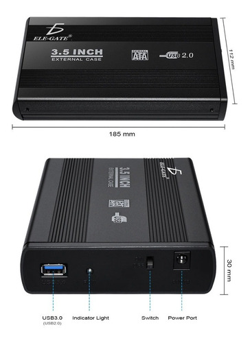 Gabinete, Adaptador, Case Externo 3.0 Para Disco Duro Pc 3.5
