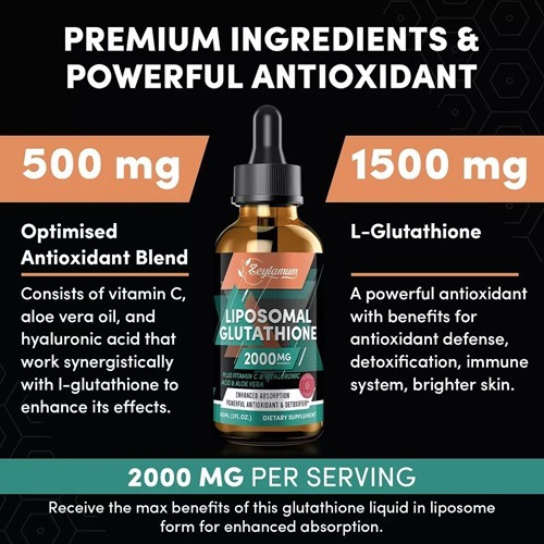 Glutatión Liposomal En Gotas Mayor Absorción 60 Ml, 2000 Mg