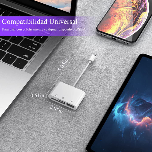 Leitor De Cartão Usb C 3 Em 1 Com Cartões Usb 3.0/sd/tf,