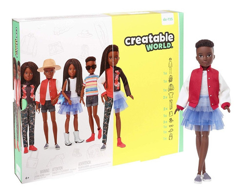 Creatable World Barbie Mattel Negro Dc-725 Fashion