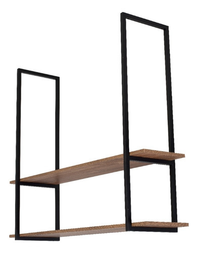 Estante suspendido en el techo de madera con forma de nicho negro para sala de estar, 1,20 m