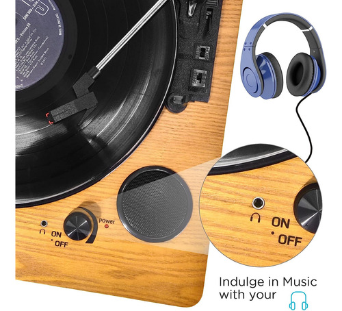 Tocadiscos Popsky De 3 Velocidades C/ Bluetooth Y Bocina
