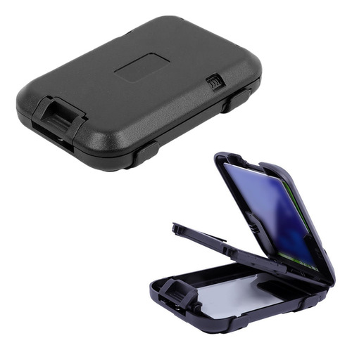 5 Estuche De Tarjeta De Metal Cartera Portatarjetas Negro