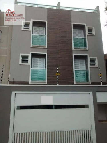 Imagem 1 de 14 de Cobertura Com 106 M² - Sem Condomínio Com Elevador - 2 Dormitórios (1 Suíte), 1 Vaga - À Venda Por R$ 415.000 - Utinga - Santo André/sp - Co0944
