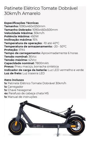 Patinete Eletrico Dobravel Infantil Adulto Para Uso Continuo
