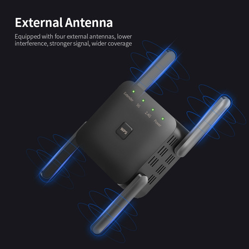 Repetidor Wifi Inalámbrico De Doble Frecuencia De 1200 Mbps