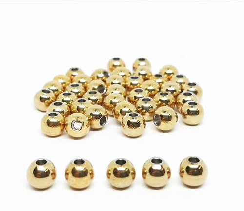 Balines De Acero Dorado Para Bisuteria 12 Unidades #6mm