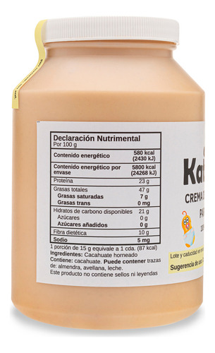 Crema De Cacahuate Para Bebes, Sin Sal Y Azúcar (ablactación A Partir 6 Meses), Marca Katingos 1 Kg