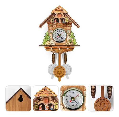 Reloj De Pared Cuckoo De Madera Antiguo Con Forma De Pajarit