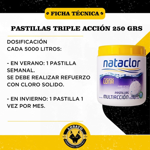 Combo Pastillas Boya + Natabio Kit Piletas Lona Nataclor