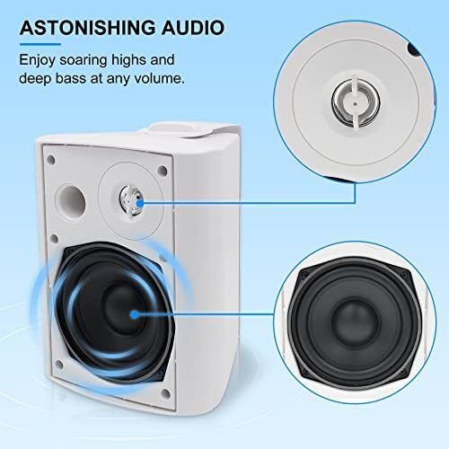 Altavoces Bluetooth Herdio 5.25puLG 300w Patio Inalámbricos